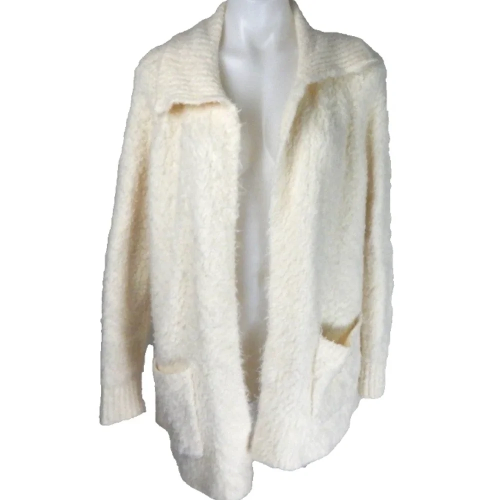 Sleeping On Snow Anthropologie Fuzzy Knit Open Front Cardigan